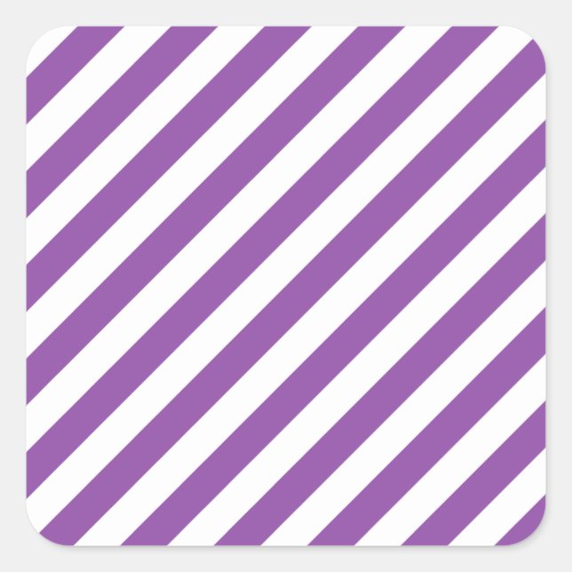Sticker Carré Motif Diagonal Violet Et Blanc (Devant)