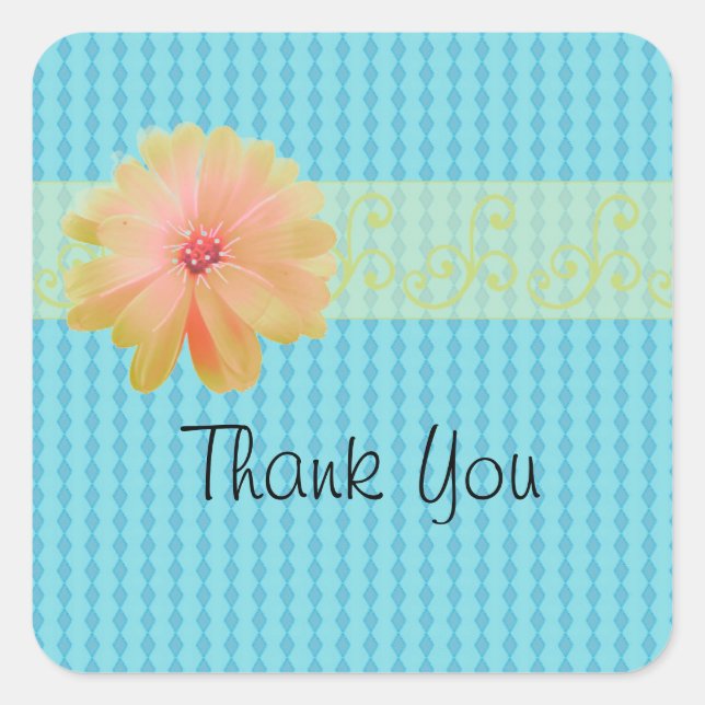 Sticker Carré Motif Diamant Bleu avec Accent De Maisy (Devant)