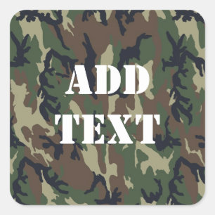 Sticker Carré Motif du camouflage vert militaire