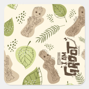 Sticker Carré Motif du feuillage Groot