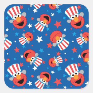 Sticker Carré Motif Elmo Patriotique