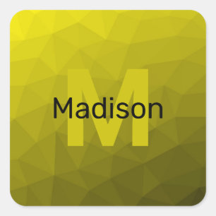 Sticker Carré Motif en maille géométrique gris foncé jaune