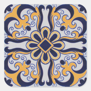 Sticker Carré Motif en tuiles portugaises