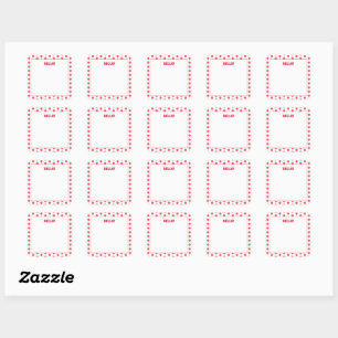 Sticker Carré Motif esthétique Mignon Fraise Kawaii Amoureux