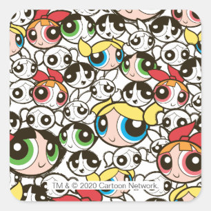 Sticker Carré Motif face aux filles puissantes