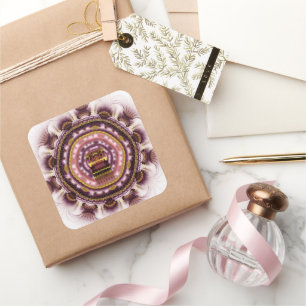 Sticker Carré Motif fractal mystique magique