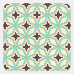Sticker Carré Motif géométrique avec forme d'étoile foncée alter