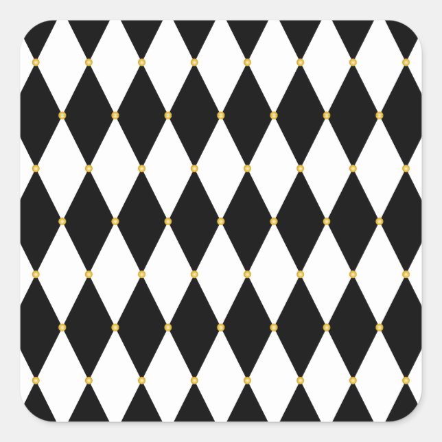Sticker Carré Motif Harlequin Diamond (Devant)