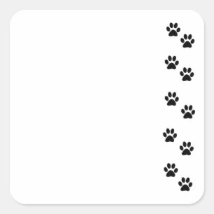 Sticker Carré Motif mâle, pattes de chien, Empreintes de pattes,