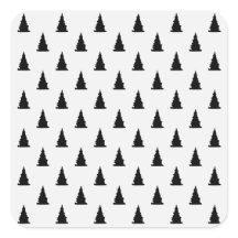 Motif minimaliste noir de Noël sur blanc