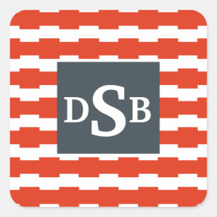 Sticker Carré Motif monogramme