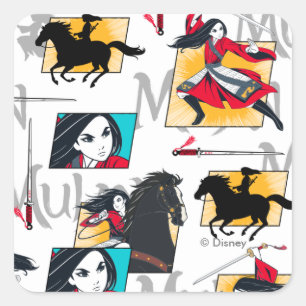 Sticker Carré Motif Mulan Illustrated Panels