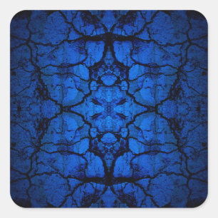 Sticker Carré Motif mural à craquage bleu