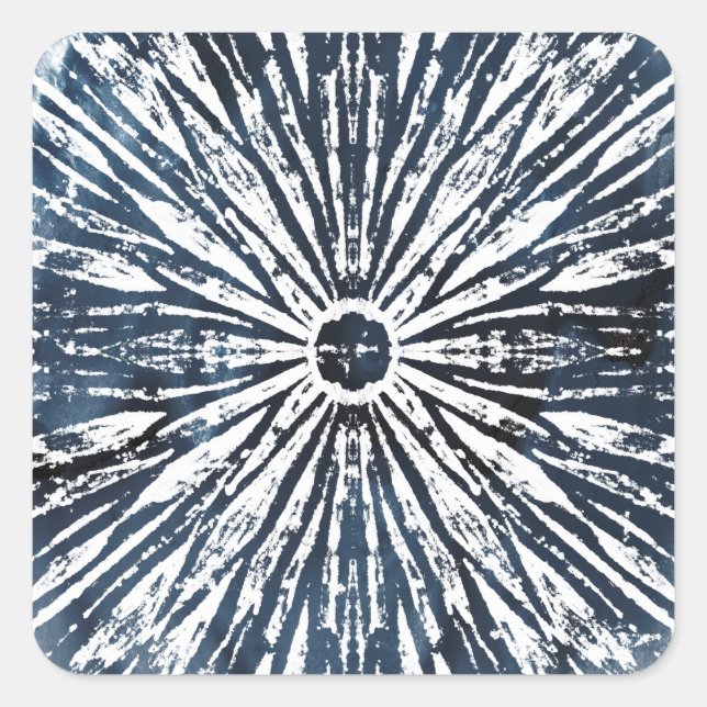 Sticker Carré Motif radial Indigo Ink (Devant)