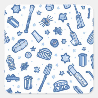 Sticker Carré Motif sans couture de croquis de cricket dessiné à