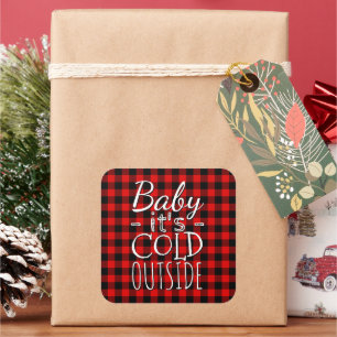 Sticker Carré Motif traditionnel rouge noir pays chèque plaid