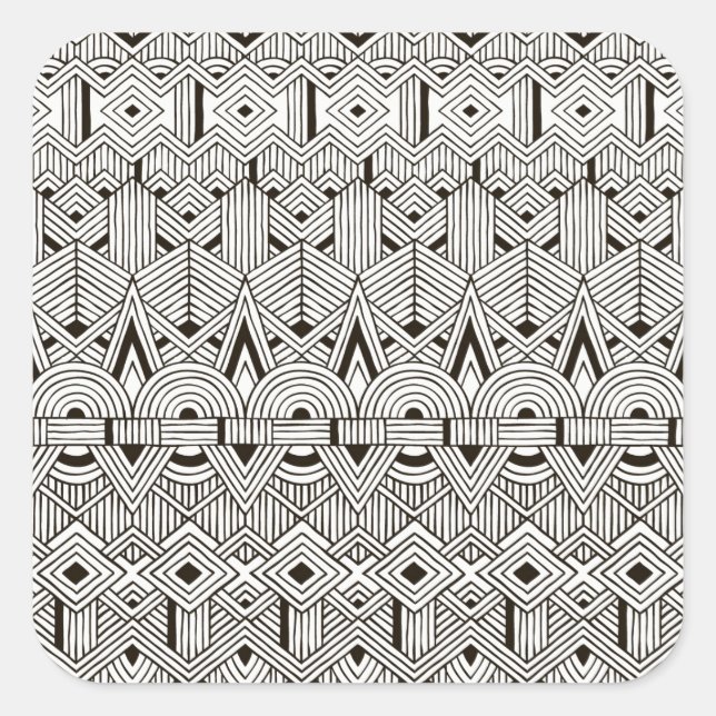 Sticker Carré Motif tribal inspiré (Devant)