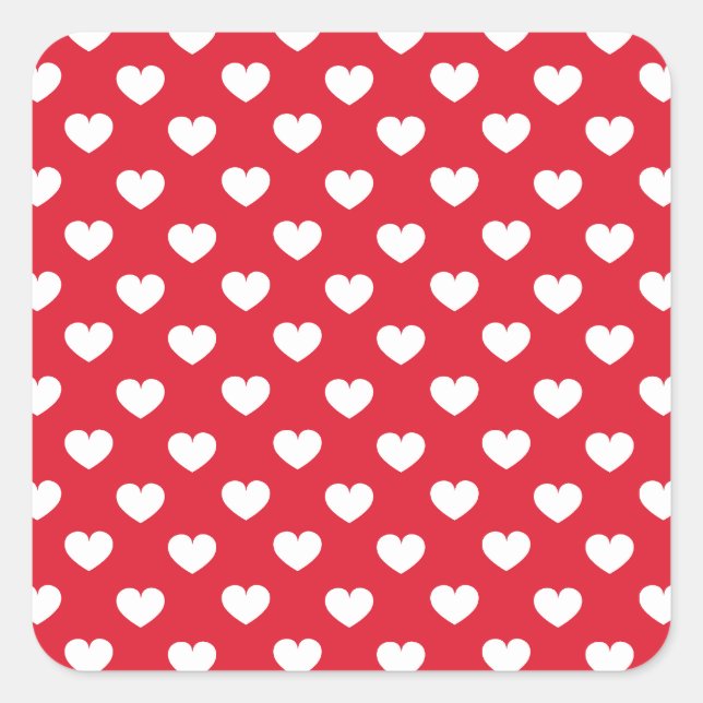 Sticker Carré Motif Valentine Arrière - plan Avec Coeur Amour (Devant)