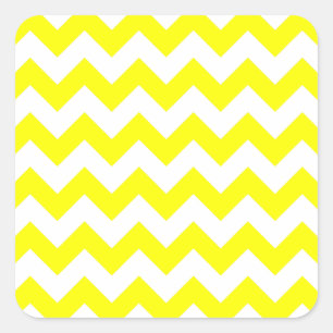 Sticker Carré Motif Zigzag blanc et jaune