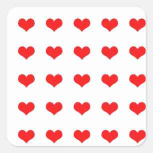 Sticker Carré Motifs de cœur rouge Mariages Saint-Valentin Anniv