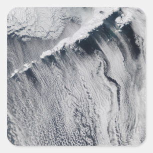 Sticker Carré Motifs nuageux visibles sur l'île Aléoutienne