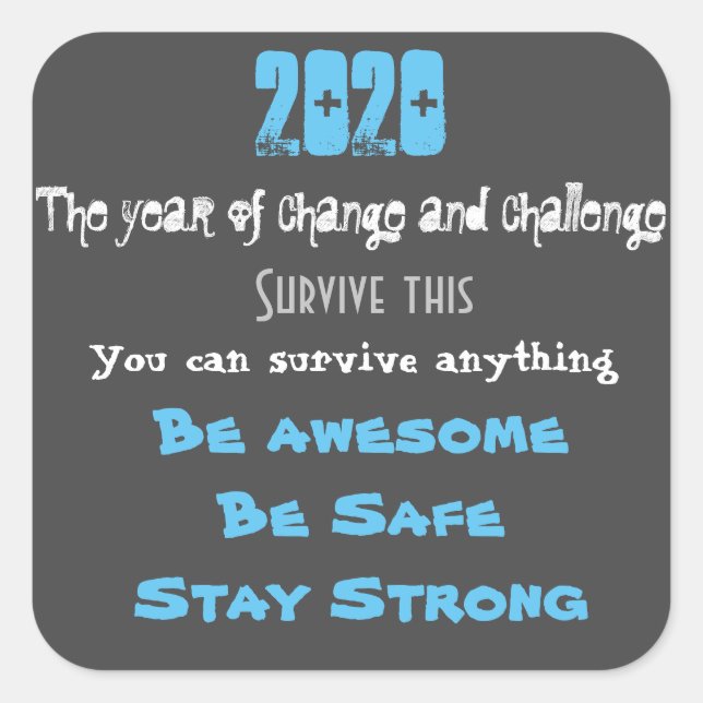 Sticker Carré Motivation 2020 (Devant)