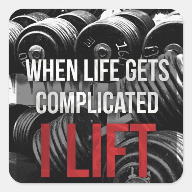 Sticker Carré Motivation de l'entraînement - I LIFT (Devant)