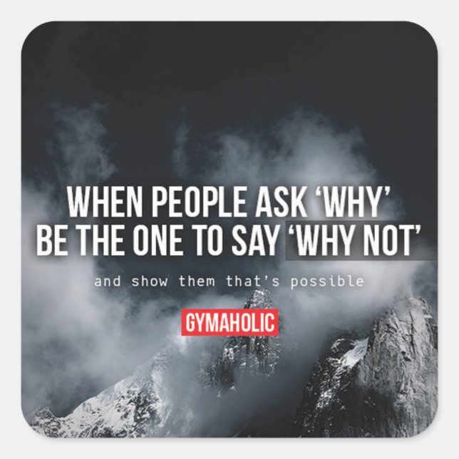 Sticker Carré Motivation gym (Devant)