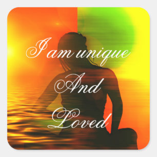 Sticker Carré Motivation positive d'affirmation au sujet