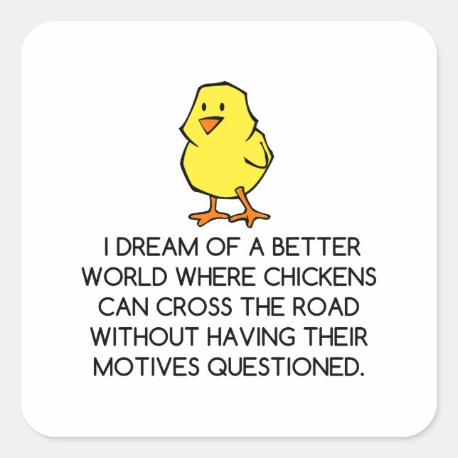 STICKER CARRÉ MOTIVATIONS DE POULET (Devant)