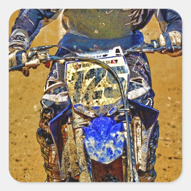 Sticker Carré Moto-X Champ Designer #Cadeau (Devant)