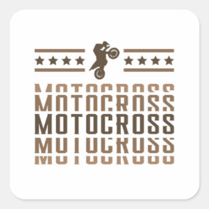 Sticker Carré Motocross Bike Motorcycle Dirt drôle Idée cadeau