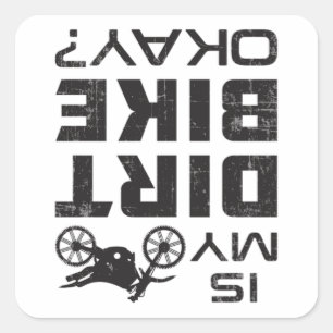 Sticker Carré Motocross Dirt Bike Motorcycle Drôle Idée cadeau