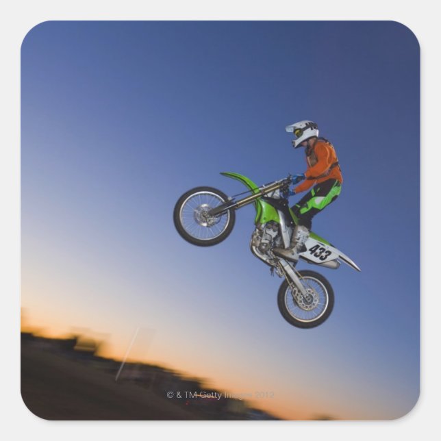 Sticker Carré Motorcross Rider (Devant)
