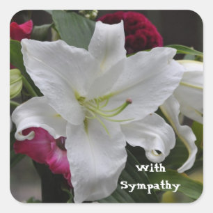 Sticker Carré Mots de sympathie de Janz White Lily