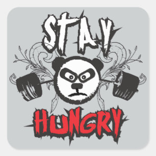 Sticker Carré Mots Motivationnels - Restez faim