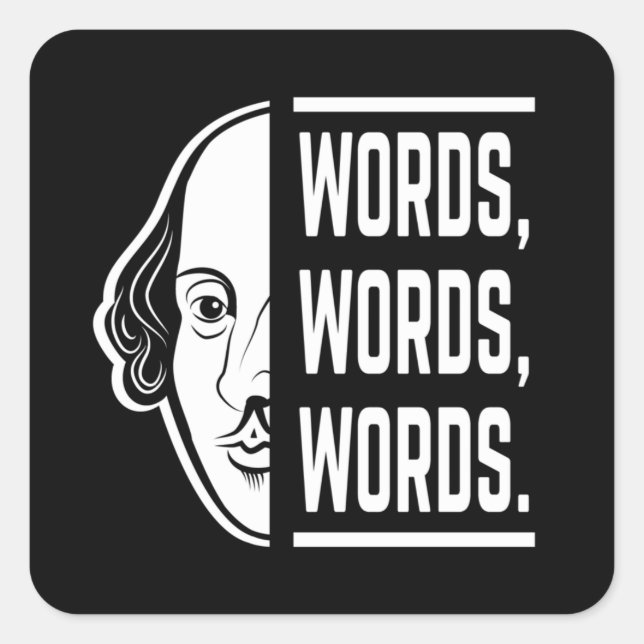 Sticker Carré Mots Mots Mots Mots Mots Shakespeare Citer Thespia (Devant)