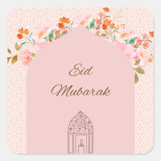 Sticker Carré Moubarak rose Aïd (Devant)