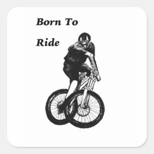 Sticker Carré Mountain Biker MTB CYCLIST CYCLIST Cyclo cross