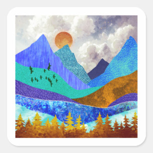 Sticker Carré Mountain Vista