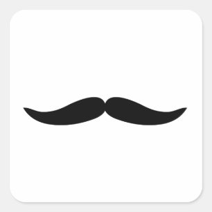 Sticker Carré Moustache noire ou moustache