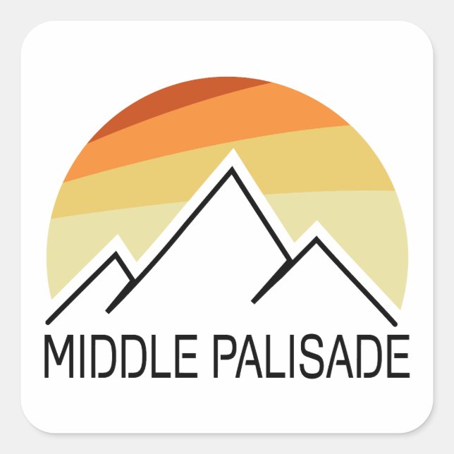 Sticker Carré Moyenne Palisade California Retro (Devant)