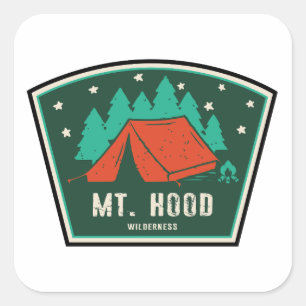 Sticker Carré Mt. Hood Wilderness Oregon Camping