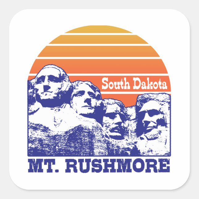 Sticker Carré Mt. Rushmore (Devant)