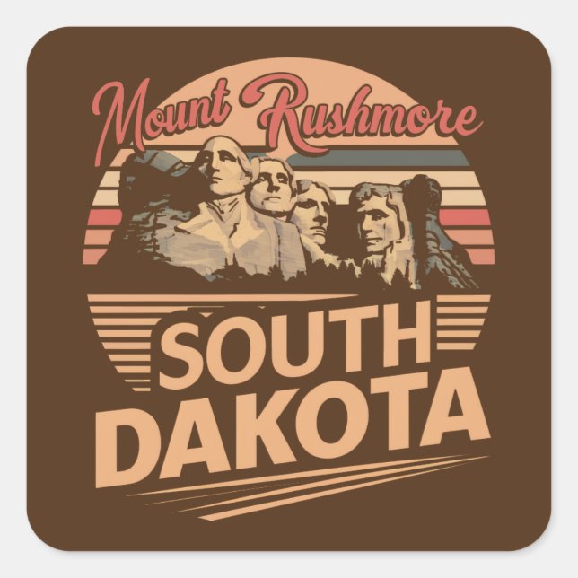 Sticker Carré Mt. Rushmore Dakota du Sud (Devant)