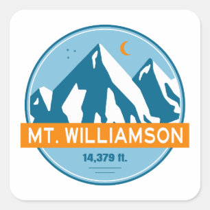 Sticker Carré Mt. Williamson California Stars Moon