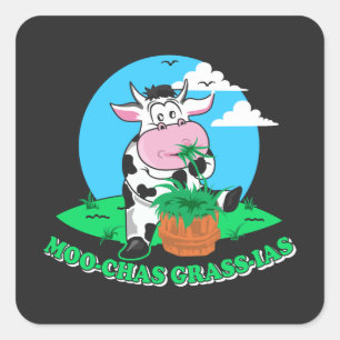 Sticker Carré Muchas Gracias Moo Chas Grass Ias