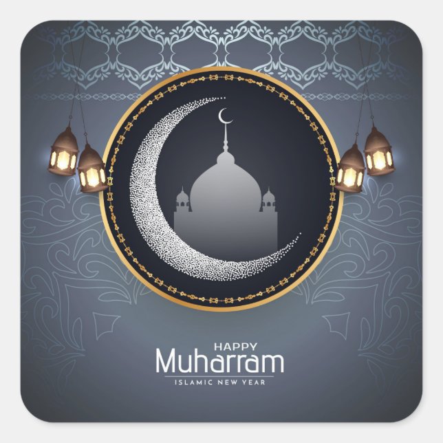 Sticker Carré Muharram Nouvel An islamique (Devant)