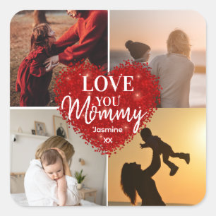 Sticker Carré Mum Meilleure mère Anniversaire Modèle photo Insta