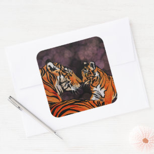 Sticker Carré Mum tigre